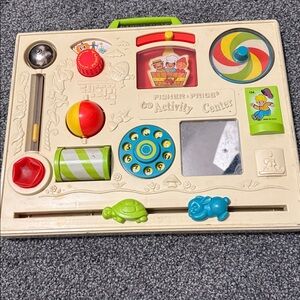 Vintage Fisher Price Activity Center Baby Toddler Crib Busy Board Toy Preowned
